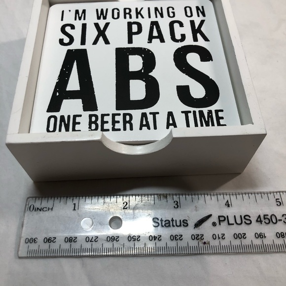 Beer Saying Wooden Coasters in Box Funny Gift idea - Picture 2 of 9